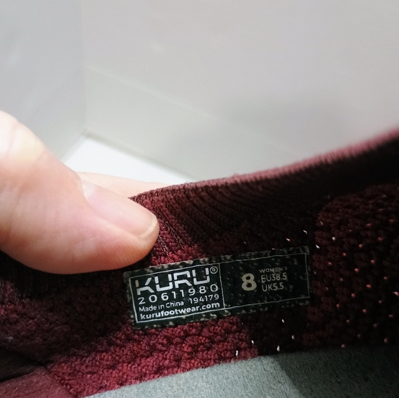 KURU Women's Red Slip-On Sneakers with Breathable Knit Upper Size 8 - Picture 5 of 7